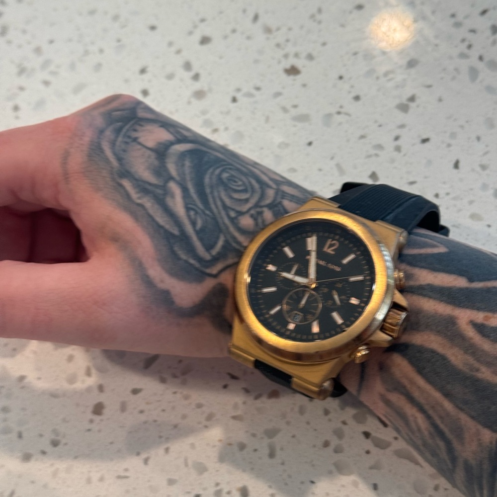 Michael Kors Gold and Black Chronograph Watch